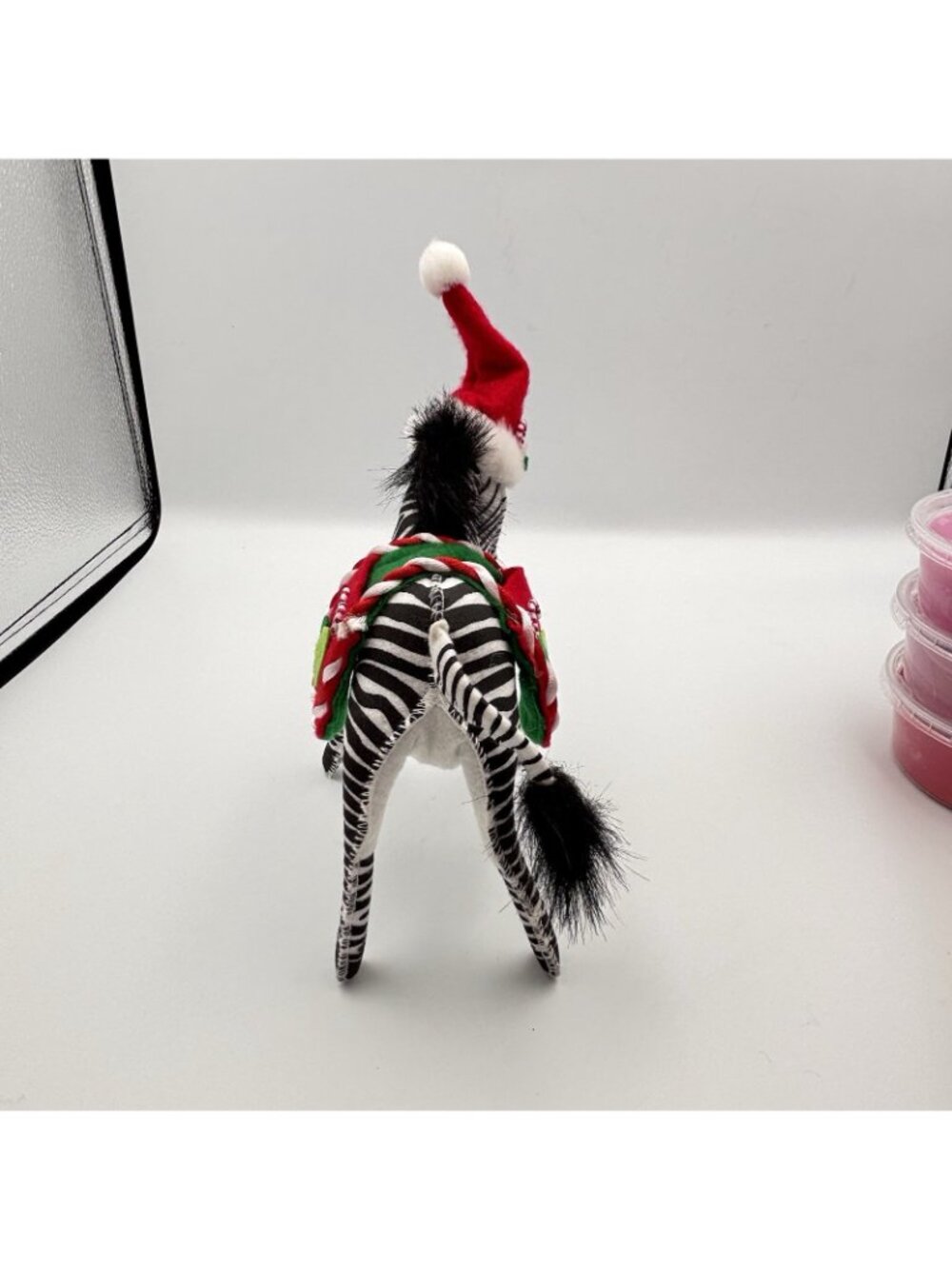 Annalee Dolls Christmas Zebra Candy Canes Santa Hat Plush Red Saddle Black 7” - Picture 5 of 12